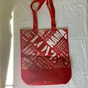 Large, red Lululemon Bag